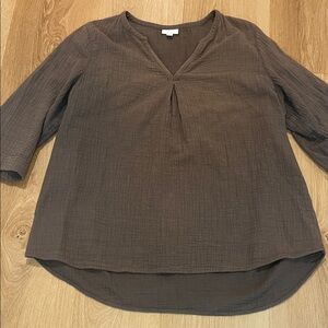 Elegant Brown V-Neck Tunic for Women